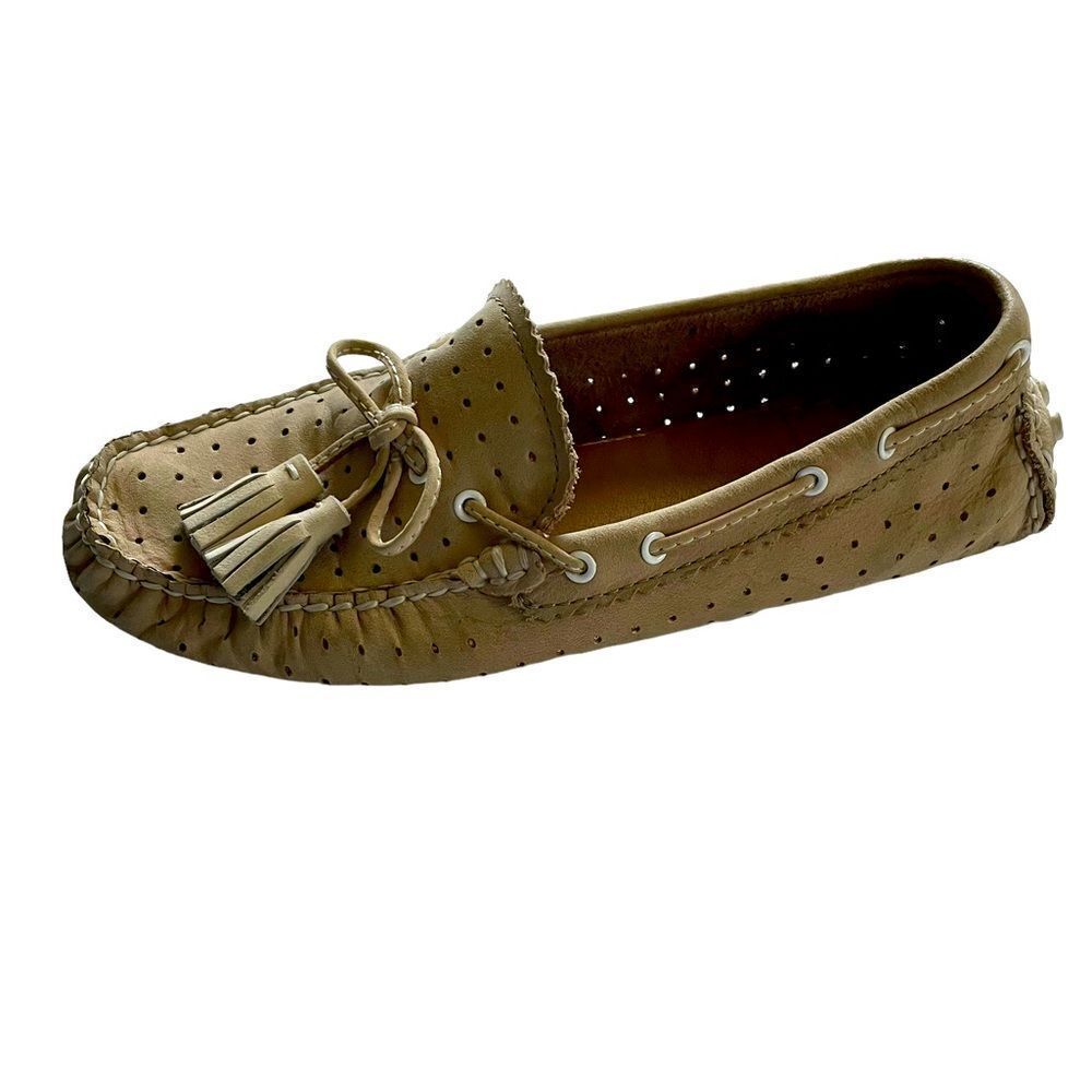 Coach Tan Moccasins with Tassel Detail